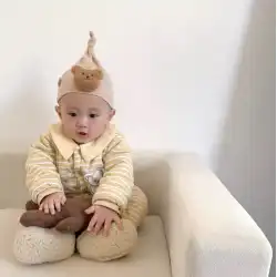 ins新生児かわいいクマの帽子超かわいい赤ちゃん暖かい帽子柔らかい赤ちゃんプルオーバーおしゃぶり帽子