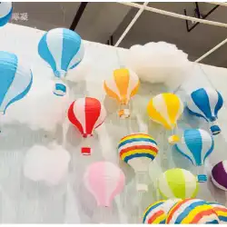 熱気球の装飾ショッピングモールの窓のレイアウト幼稚園の装飾品学校の紙のボールランタンの小道具お祭りショップのお祝いの装飾品