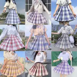 jkユニフォームスーツ本物の日本の大学スタイルの夏の長袖と半袖プリーツスカート女子学生セーラー服スカートのフルセット