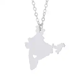 ヨーロッパとアメリカの創造的な新しい国の地図のペンダントステンレス鋼の中空の愛インドの地図のネックレス外国貿易の宝石