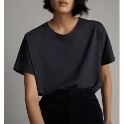 ヨーロッパとアメリカのスタイルの外国貿易女性の夏の無地の女性の無地のルーズバージョン薄い半袖の基本的な無地の綿のTシャツ