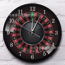 メタルケース壁掛け時計カジノルーレット盤型壁掛け時計家の装飾ファッション時計