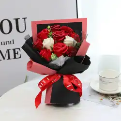 国境を越えたカーネーションの石鹸の花のシミュレーションバラの小さな花束母の日バレンタインデー男の子と女の子のための実用的なギフト