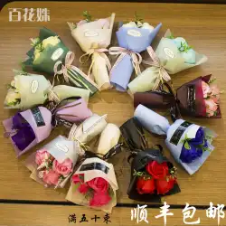 先生の母ガールフレンドギフト卸売ソースのための3つの石鹸バラ花束シミュレーション花教師の日ギフト