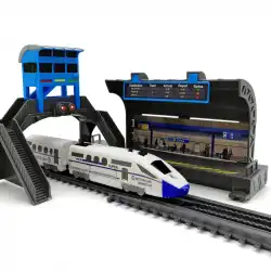 高速鉄道線路車の子供たちが組み立てた電気小型列車の弾丸ハーモニーモデルの男の子のおもちゃのシミュレーション