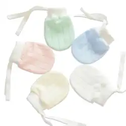 ベビースクラッチ防止手袋綿通気性の薄い夏のメッシュベビーグローブアンチスクラッチフェイス新生児用手袋