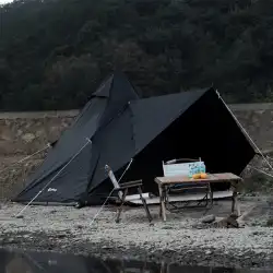 Xianuoduoji屋外キャンプインドのピラミッドテント日焼け止め日焼け止め二層防雨ミナレットテント小屋