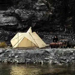 山の顧客屋外キャンプ場インドのテント日焼け止め防水ピラミッド2色ミナレットテント