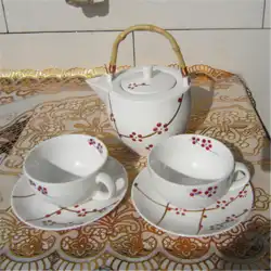 外国貿易陶磁器イタリアの有名なジャンニーニ「Aoxue」コーヒーポット/カップ/ディッシュ/ミルクカップ6点セット