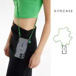 KITECASEカイトプリンスウェンと同じグリーンビーズファッションチェーン斜めクロスアンチフォール透明携帯電話ケース