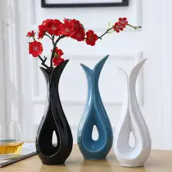 シンプルな水花瓶の装飾リビングルームダイニングテーブル家の装飾創造的なセラミック小さな生け花アレンジメントドライフラワーイン