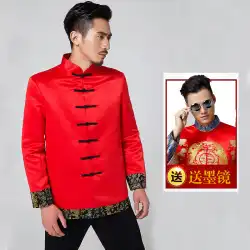 Xiuhe服男性の中国のドレス新郎のウェディングドレス赤い古代の衣装レトロなエスニックスタイルこんにちは服唐スーツ