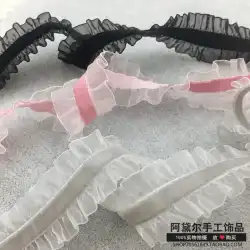 【アデルハンドメイド】ボウ素材25MM伸縮性植毛スカート糸リボンTLS001