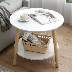 北欧のオールウッドの脚小さなコーヒーテーブルベッドサイドラウンドテーブルシンプルなリビングルーム小さなアパートバルコニーレジャーインスタイル