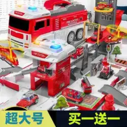 子供のおもちゃの警察の消防車モデルセットエンジニアリング駐車場貯蔵変形トラック慣性合金蒸気d6