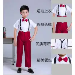 新しい子供たちの小学生の朗読コンクール服赤い歌合唱団が祖国のパフォーマンス衣装を歌う中国の夢の少年