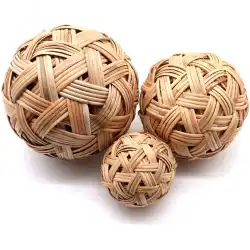 自然の小道具を織り、手作りの蹴鞠球古代籐球竹あじさい装飾工芸品サッカーミャンマー