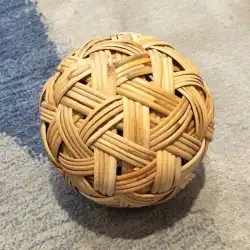 。蹴鞠ボール仕上げ天然籐ボール手織り小道具竹球古代蹴鞠サッカー装飾工芸品