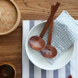 川島屋日本の木のスプーン木のスプーン家庭用ロングハンドルラーメンスプーン鍋スプーンザル木のスプーン鍋スプーン