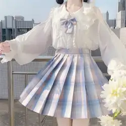 日本のjkユニフォーム格子スカート本物のスーツ女性2021年秋新大学スタイルプリーツスカート制服ツーピースセット