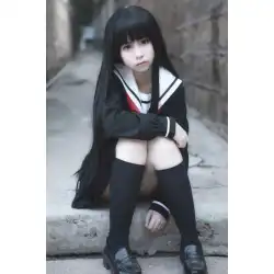 日本のJKユニフォーム関東ラペルオーソドックスなセーラー服地獄少女と同じベーシックモデルのダークミドルスーツ