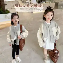 ガールズイレギュラージャケット2021女性の赤ちゃんの外国風ジャケットトップ秋のカラーマッチングフライトスーツタイドの新しい韓国版