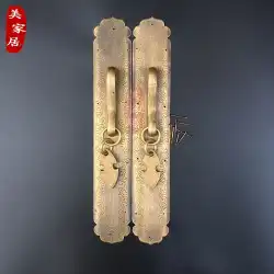 中国のアンティーク純銅家具ハードウェア銅アクセサリードアストレートストリップハンドル古代の建物の装飾ドアハンドル