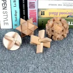 。木製のKongmingロックLubanロック子供のパズルのフルセット9つの連続した男の子と女の子の知的発達大人のおもちゃの儀式