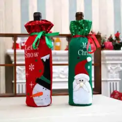 クリスマスのワインボトルの装飾は、雰囲気のシーンのレイアウトを作成するためのホリデーパーティーを提供します赤ワインのボトルセットディナーセレモニーw9