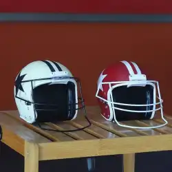 フットボール用ヘルメットアメリカンレトロヘルメットクリエイティブレジンは古い工芸品のヘルメットモデルコレクタブルデコレーションを行います