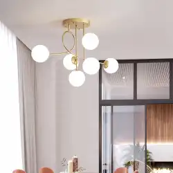 北欧ランプシンプルでモダンなガラスボール天井ランプ寝室ランプ創造的な暖かい個性レストラン研究ランプ
