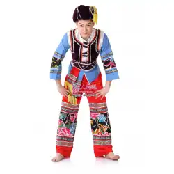 ミャオ族の服民族少数民族のダンス服男性の大人雲南李梁山貴州省Tujiaパフォーマンス服