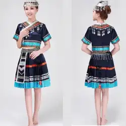 ミャオ族の衣装女性マイノリティダンス衣装雲南GuizhouTujia Yi YaoZhuang大人の衣装