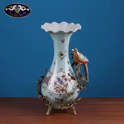 セラミック花瓶装飾リビングルームフラワーアレンジメントフランスヨーロッパの創造的なポーチTVキャビネットドライフラワー装飾アート装飾