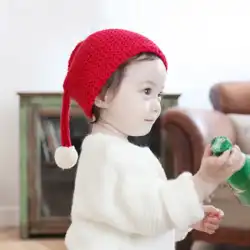 赤ちゃんの帽子のスカーフ冬の子供男の子男の子赤ちゃん赤いクリスマスウールの帽子冬かわいい秋の冬の女の子