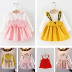 子供1歳の赤ちゃん2ドレス春と秋の女の子赤ちゃん夏のドレス3スカート綿0女の子韓国版プリンセスドレス子供服