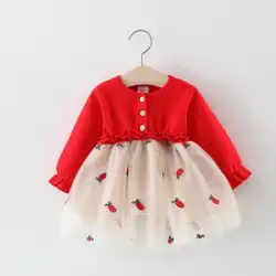 子供服の女の赤ちゃんの春のドレス新しい女の子の外国のエアガーゼスカートの韓国版0-1-2歳3赤ちゃんの王女のスカート