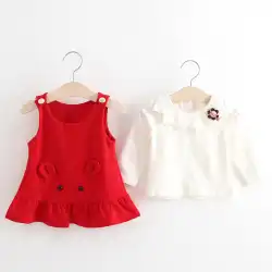 女の子の春の新しいTシャツ1ベビーサスペンダースカート2歳韓国版春と秋3女の子の赤ちゃんのツーピースの子供用スカート