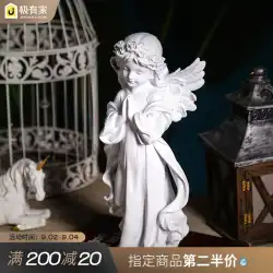 []ヨーロッパのレトロな白い天使の装飾彫刻石膏キャラクター家庭用家具像小さな装飾品