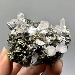 瑶崗仙結晶黄銅鉱硫砒鉄鉱共生天然鉱物結晶標本鉱石原石コレクション