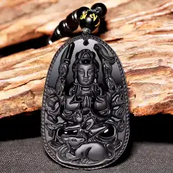 Obsidian Void Hidden 1000-handed Avalokitesvara Bodhisattva Life Buddha PatronusPendantはRatOxTiger男性干支女性に属しています