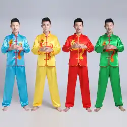 QingshuiLixiang中高年のヤンコ衣装パフォーマンス衣装男性の新しい大人のドラミングドラゴンとライオンの衣装武道の衣装
