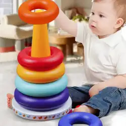 幼児スタック音楽6〜12ヶ月音楽タンブラーレインボータワーリング幼児0-1幼児教育玩具2
