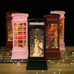雪の水晶玉オルゴール雪は女の子と王女のカップルの装飾オルゴール夜の光の誕生日プレゼントを送る