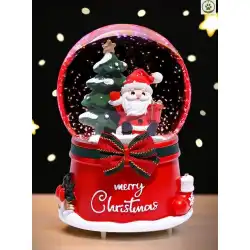 サンタクロースクリスタルボールスノーフレーククリスタルボールオルゴールクリスマスデコレーションデスクトップ飾り子供のためのクリスマスプレゼント