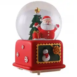 クリスマスツリークリスタルボール回転スノーフレーククリスマスミュージックボックスサンタクロース自動発光ミュージックボックスボール