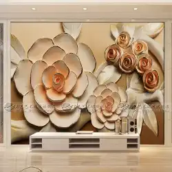 本物のアートガラスの彫刻と絵画職人技テレビ背景壁スクリーンパーティションドアレリーフ絵画シンプルな花