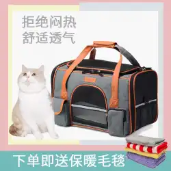 ポータブル通気性折りたたみ猫ペットポータブル犬メッセンジャー大容量2外出する夏の大型猫バッグ
