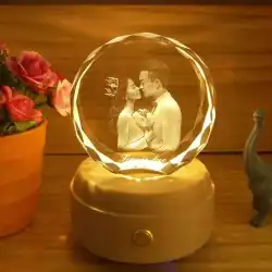 結婚記念日カップル記念日3Dクリスタルポートレート写真カスタムバレンタインデーをガールフレンドに送る結婚式の誕生日