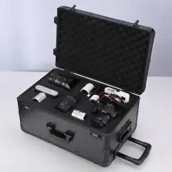 プロの耐衝撃カメラトロリーケース写真機材ボックススーツケースポータブル荷物一眼レフレンズ収納ボックス